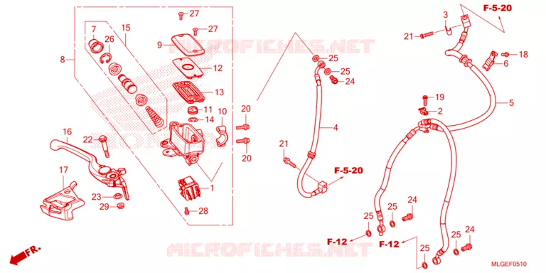 MAITRE CYLINDRE DE FREIN AVANT Honda MOTO 1100 AFRICA-TWIN 2023  CRF1100DP