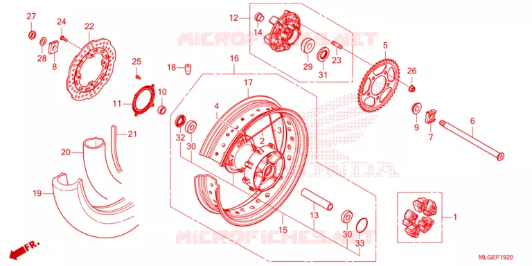 ROUE ARRIERE Honda MOTO 1100 AFRICA-TWIN 2023  CRF1100DP