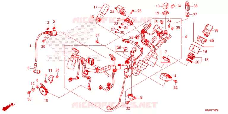 FAISCEAU DES FILS Honda MOTO 125 MSX 2024  MSX125AP