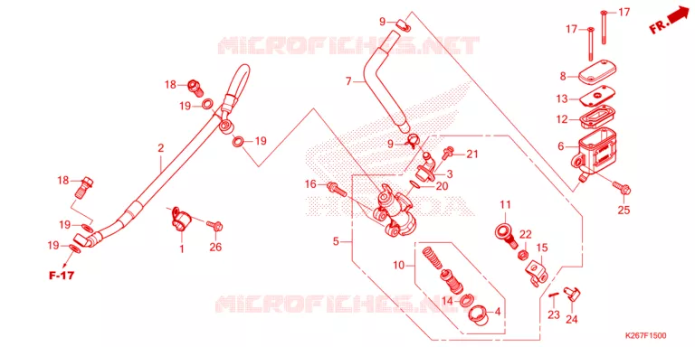 MAITRE CYLINDRE DE FREIN ARRIERE Honda MOTO 125 MSX 2024  MSX125AP