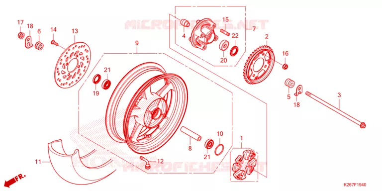 ROUE ARRIERE Honda MOTO 125 MSX 2024  MSX125AP