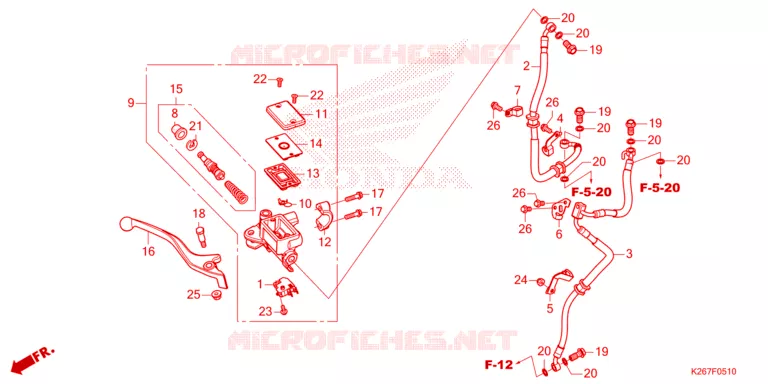 MAITRE CYLINDRE DE FREIN AVANT Honda MOTO 125 MSX 2023  MSX125AP