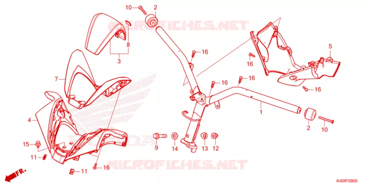GUIDON - CARENAGE Honda SCOOTER 125 FORZA 2023  NSS125ADP