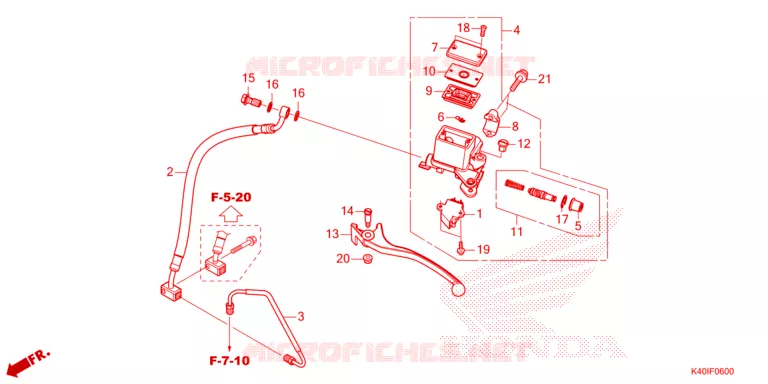 MAITRE CYLINDRE DE FREIN ARRIERE Honda SCOOTER 125 FORZA 2023  NSS125ADP