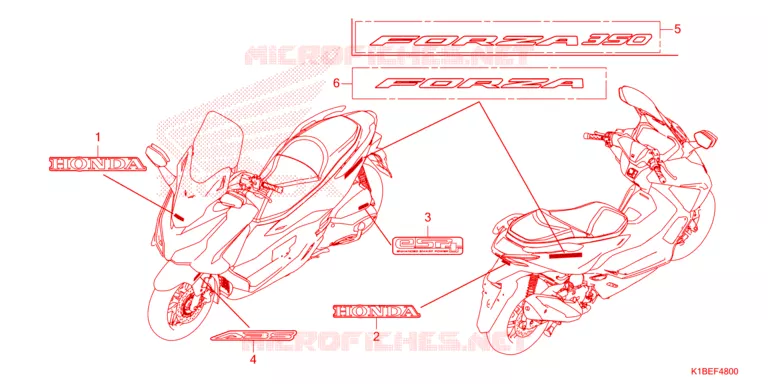 AUTOCOLLANTS Honda SCOOTER 350 FORZA 2023  NSS350AP