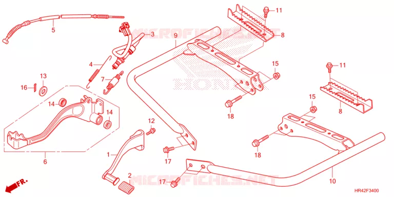 PEDALE - REPOSE PIED Honda ATV 520 FOURTRAX 2022  TRX520FM1N