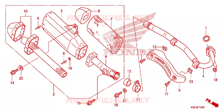 SILENCIEUX D'ECHAPPEMENT Honda MOTO 150 CRF 2008  CRF150R8