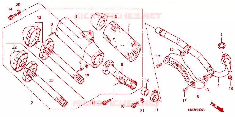 SILENCIEUX D'ECHAPPEMENT Honda MOTO 150 CRF 2010  CRF150R9