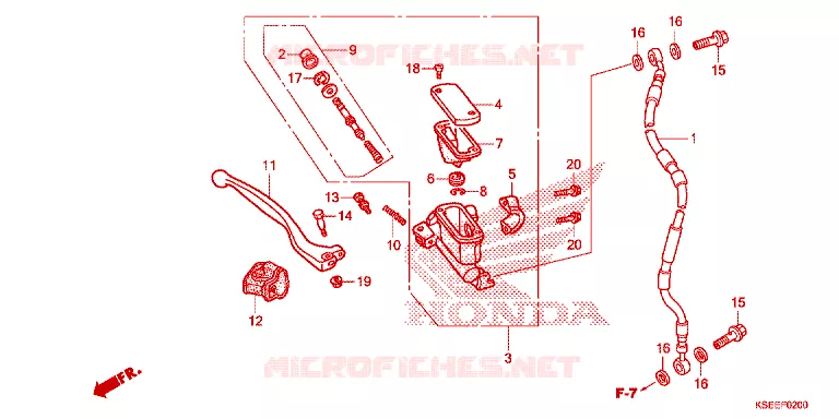 MAITRE CYLINDRE DE FREIN AVANT Honda MOTO 150 CRF 2016  CRF150RE