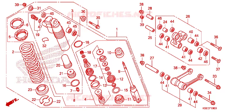 AMORTISSEUR ARRIERE Honda MOTO 150 CRF 2014  CRF150RBE