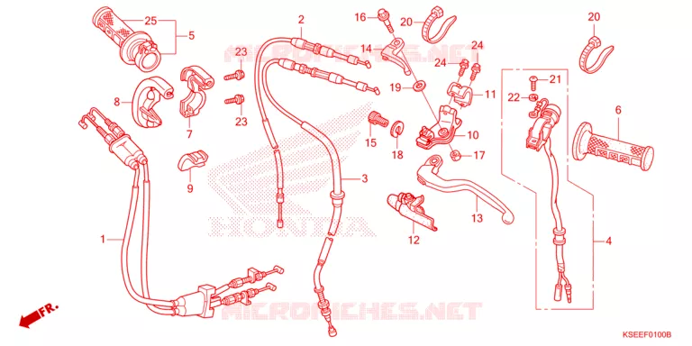 LEVIER DE GUIDON - CABLE - COMMODO Honda MOTO 150 CRF 2014  CRF150RBE