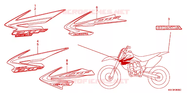 AUTOCOLLANTS Honda MOTO 150 CRF 2012  CRF150RBC