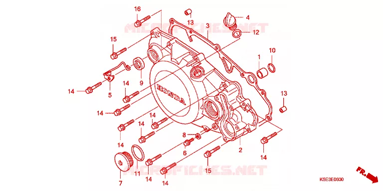 COUVERCLE DE CARTER MOTEUR DROIT Honda MOTO 150 CRF 2012  CRF150RC