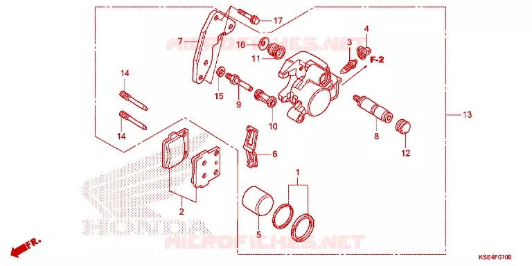 ETRIER DE FREIN AVANT Honda MOTO 150 CRF 2007  CRF150R7