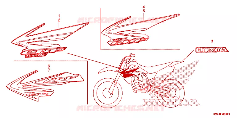AUTOCOLLANTS Honda MOTO 150 CRF 2007  CRF150RB7