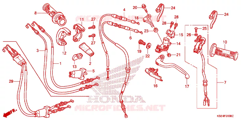 LEVIER DE GUIDON - CABLE - COMMODO Honda MOTO 150 CRF 2009  CRF150RB9