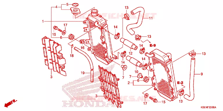 RADIATEUR Honda MOTO 150 CRF 2010  CRF150RB9