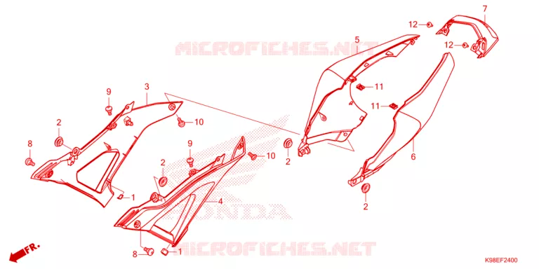 COUVERCLE LATERAL Honda MOTO 125 CB 2024  CBF125NAP