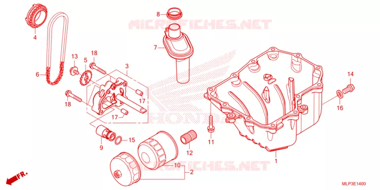 CARTER - POMPE - FILTRE A HUILE Honda MOTO 500 CL 2023  CL500AP
