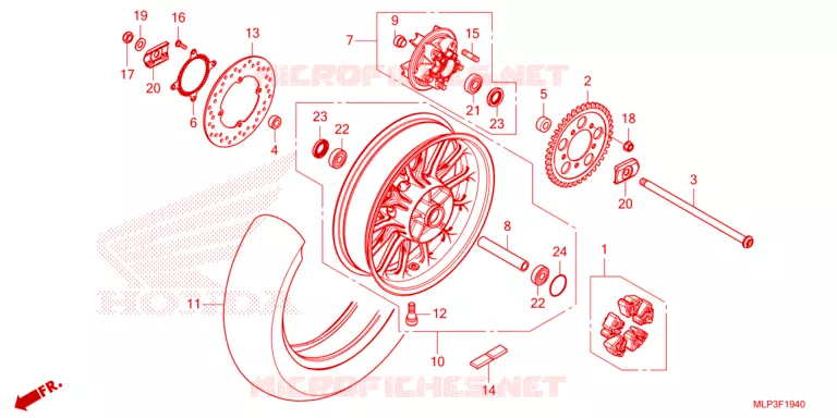 ROUE ARRIERE Honda MOTO 500 CL 2023  CL500AP