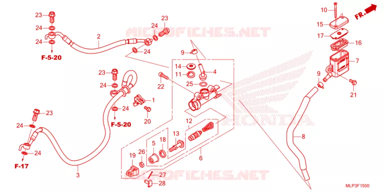 MAITRE CYLINDRE DE FREIN ARRIERE Honda MOTO 500 CL 2023  CL500AP