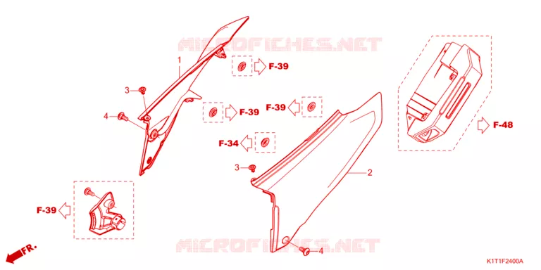 COUVERCLES LATERAUX Honda MOTO 250 CRF 2023  CRF250LAP