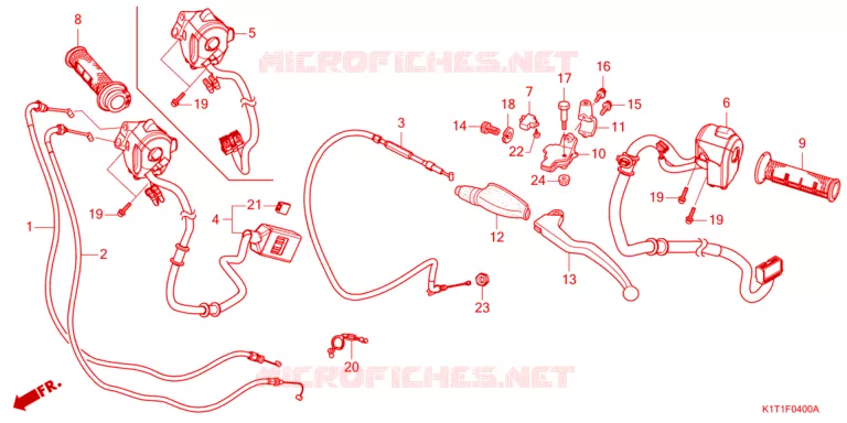LEVIER / POIGNEE / COMMODO / CABLE Honda MOTO 250 CRF 2024  CRF250LAP