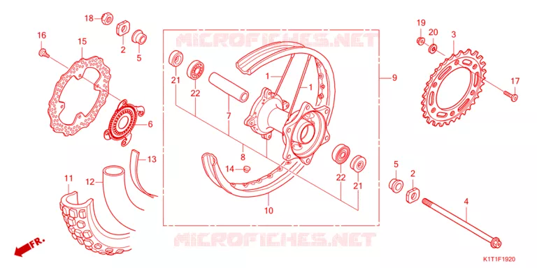 ROUE ARRIERE Honda MOTO 250 CRF 2024  CRF250LAP
