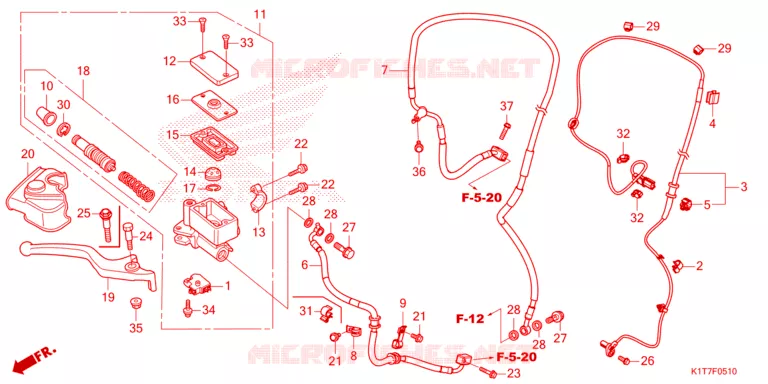 MAITRE CYLINDRE DE FREIN AVANT Honda MOTO 250 CRF 2023  CRF250LAP