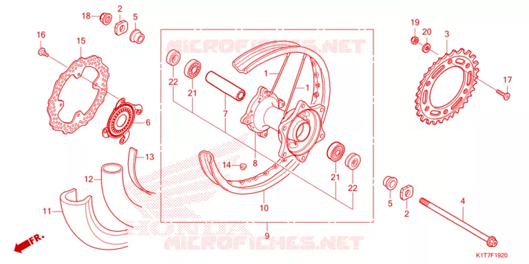 ROUE ARRIERE Honda MOTO 250 CRF 2023  CRF250LAP