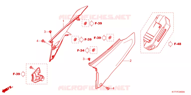 COUVERCLES LATERAUX Honda MOTO 250 CRF 2024  CRF250LDAP