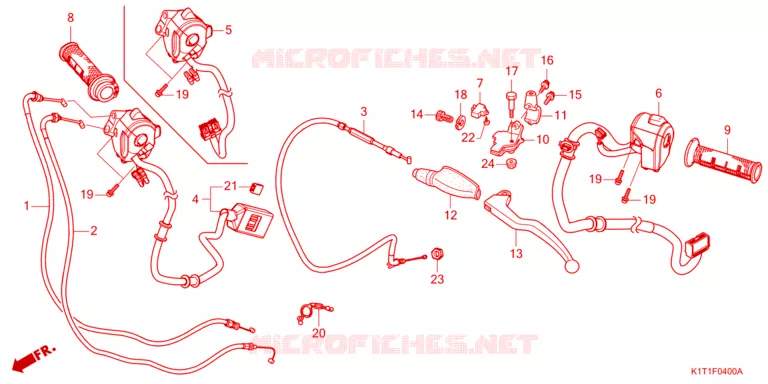 LEVIER / POIGNEE / COMMODO / CABLE Honda MOTO 250 CRF 2024  CRF250LDAP