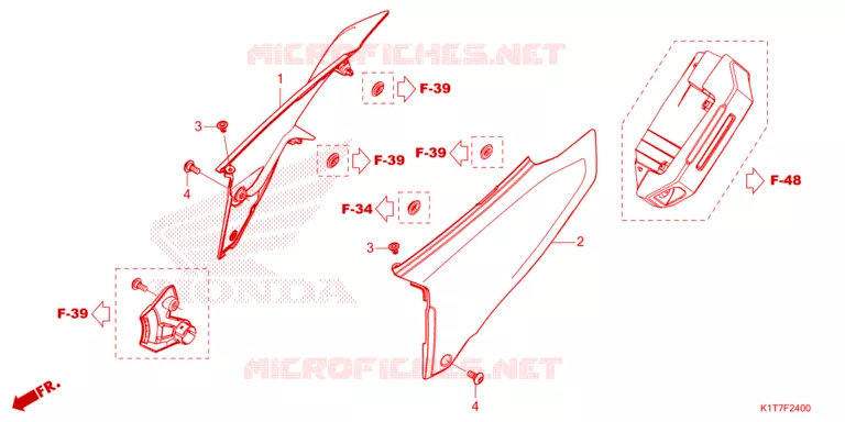 COUVERCLES LATERAUX Honda MOTO 250 CRF 2024  CRF250LRAP