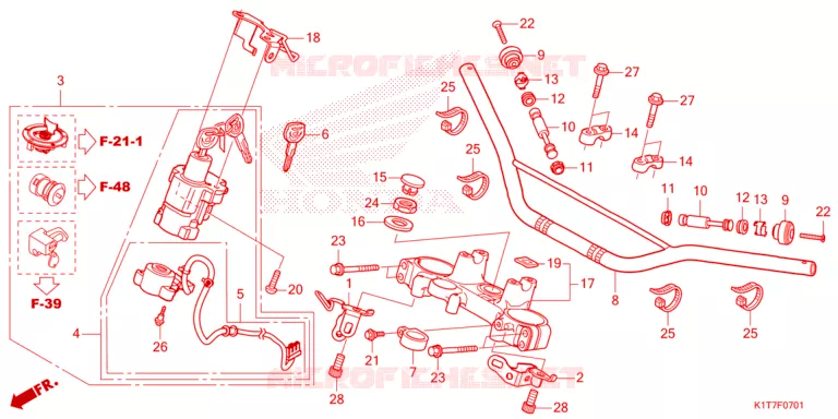 GUIDON - TE DE FOURCHE Honda MOTO 250 CRF 2023  CRF250LRAP