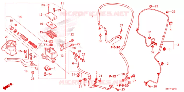 MAITRE CYLINDRE DE FREIN AVANT Honda MOTO 250 CRF 2024  CRF250LRAP