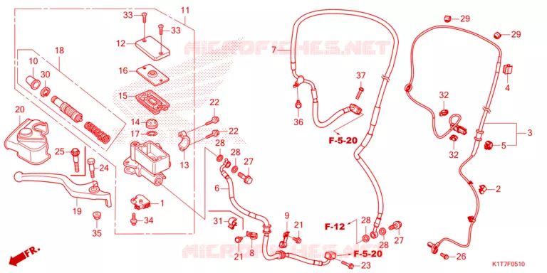 MAITRE CYLINDRE DE FREIN AVANT Honda MOTO 300 CRF 2024  CRF300LAP