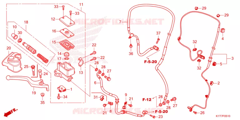 MAITRE CYLINDRE DE FREIN AVANT Honda MOTO 300 CRF 2024  CRF300LAP