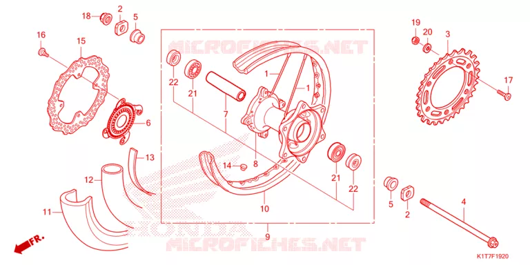 ROUE ARRIERE Honda MOTO 300 CRF 2023  CRF300LAP