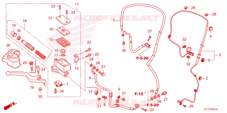 MAITRE CYLINDRE DE FREIN AVANT Honda MOTO 300 CRF 2023  CRF300LAP