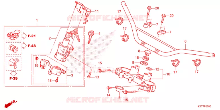 GUIDON - TE DE FOURCHE Honda MOTO 300 CRF 2023  CRF300LP