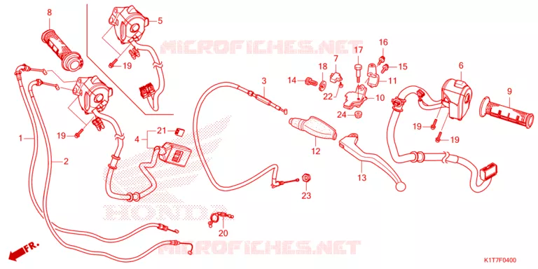 LEVIER DE GUIDON - CABLE - COMMODO Honda MOTO 300 CRF 2024  CRF300LP