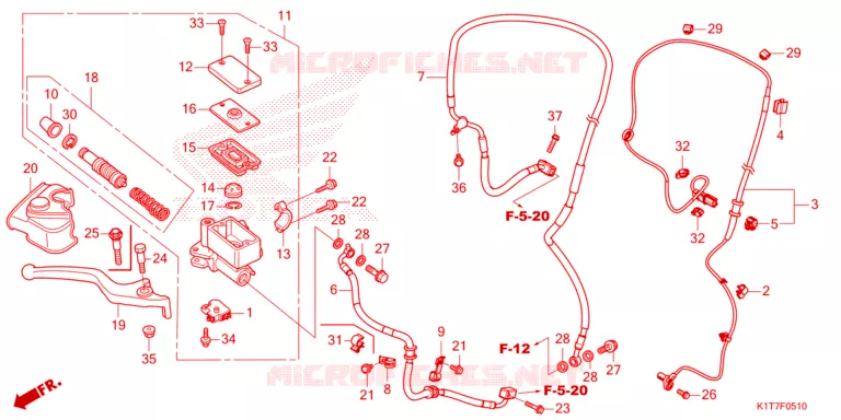 MAITRE CYLINDRE DE FREIN AVANT Honda MOTO 300 CRF 2024  CRF300LRAP