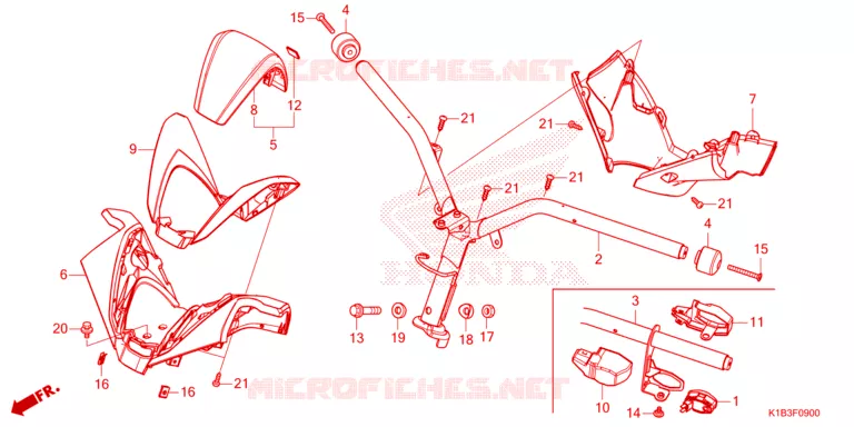 GUIDON - CARENAGE Honda SCOOTER 350 FORZA 2022  NSS350AN
