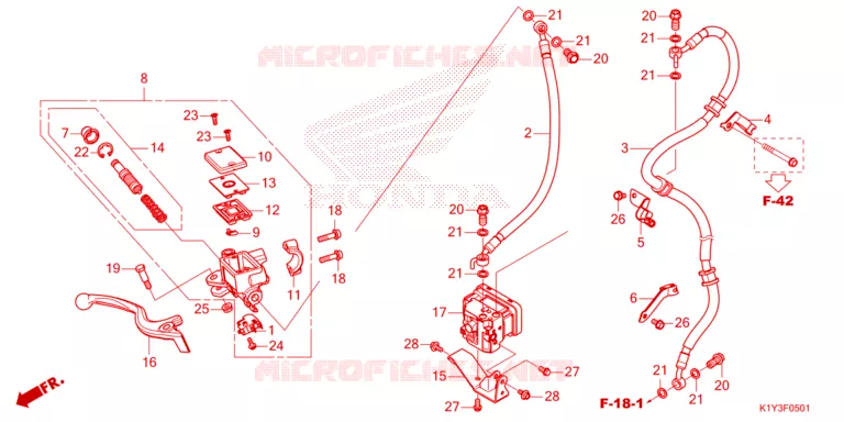 MAITRE CYLINDRE DE FREIN AVANT Honda SCOOTER 125 PCX 2024  WW125AP