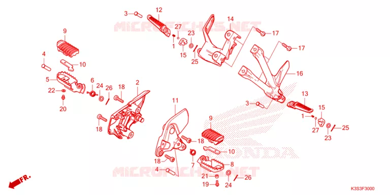 REPOSE PIED Honda MOTO 250 CL 2024  CL250AP
