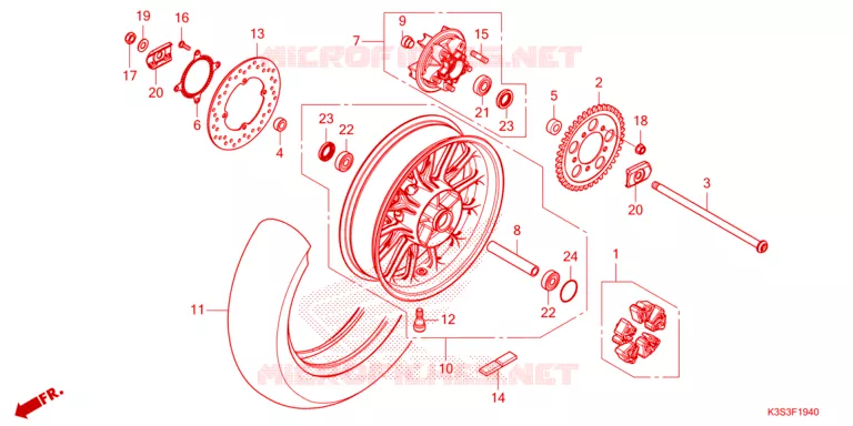 ROUE ARRIERE Honda MOTO 250 CL 2024  CL250AP