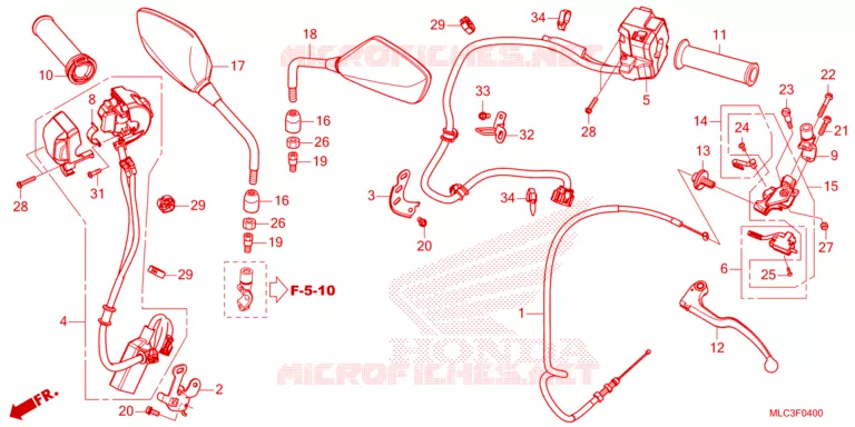 COMMODOS / POIGNEES / CABLES / MIROIR Honda MOTO 750 TRANSALP 2023  XL750P
