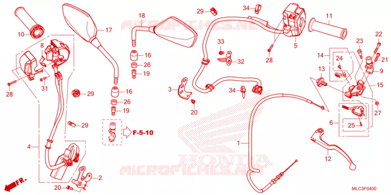 COMMODOS / POIGNEES / CABLES / MIROIR Honda MOTO 750 TRANSALP 2023  XL750P