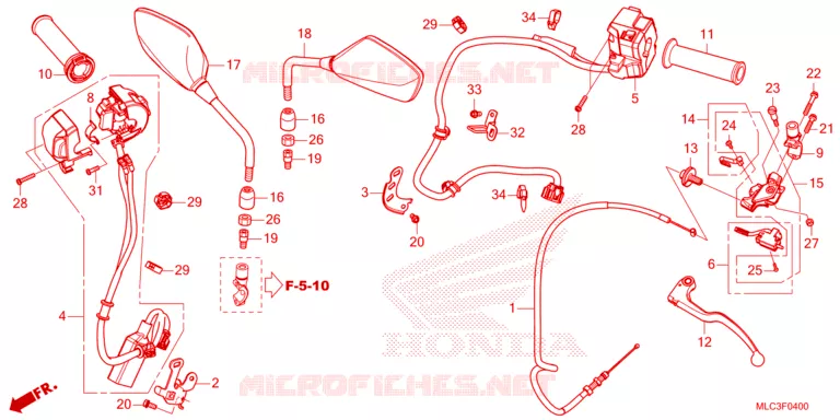 COMMODOS / POIGNEES / CABLES / MIROIR Honda MOTO 750 TRANSALP 2023  XL750P