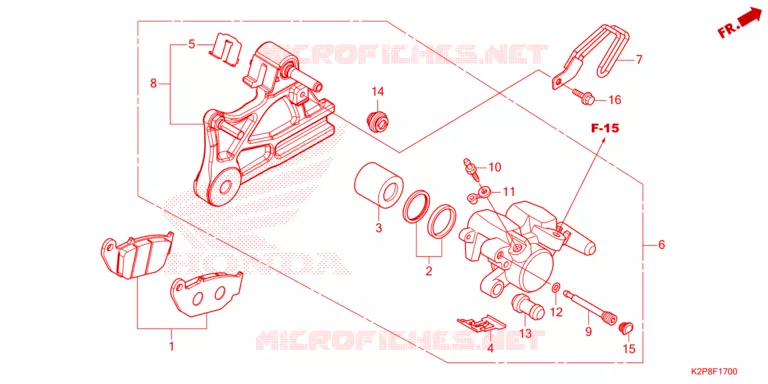 ETRIER DE FREIN ARRIERE Honda MOTO 150 RS 2023  FS150FAP_MA